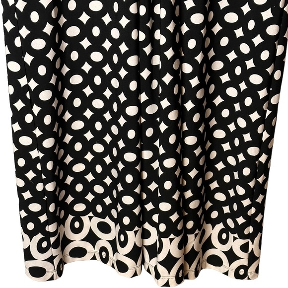 Leslie Fay‎ Black White Ruched Bodice Dress NWT Size 14 1F1A2124 - Picture 4 of 15